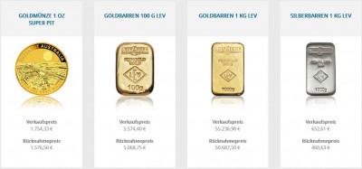 Gold und Silber - begrenztes Zusatz-Angebot für Sofortkauf mit Auslieferung