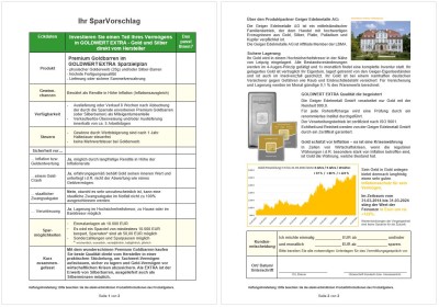 Der Steckbrief GOLDWERT EXTRA wurde aktualisiert.